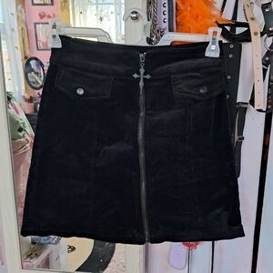 Killstar whimisigoth corduroy skirt w goth cross zip pull SO CUTE 90s babe vibes